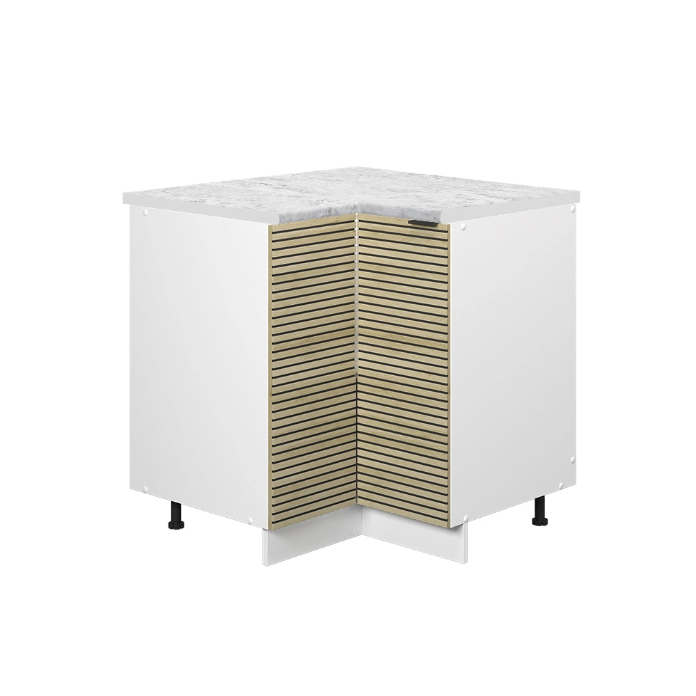 Mobile ad angolo cucina Fame-Line Pannello in quercia/Bianco 80.5 cm, PL Marmo Vicco