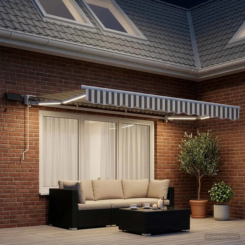 Cornice per Tenda Manuale con LED 2,5 x 2 m 3425580