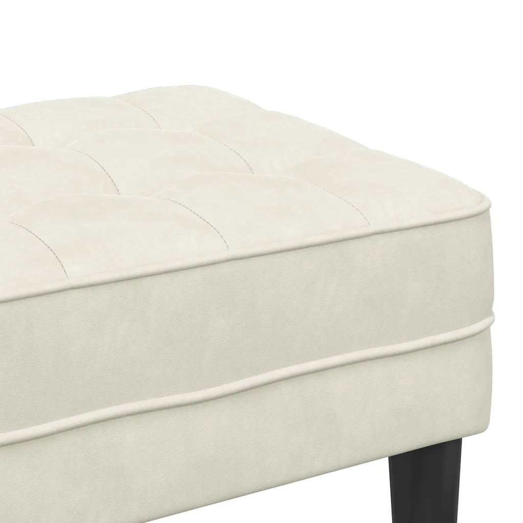 panchina con cuscino Crema 113 x 57 x 39 cm Velluto CFW2666316