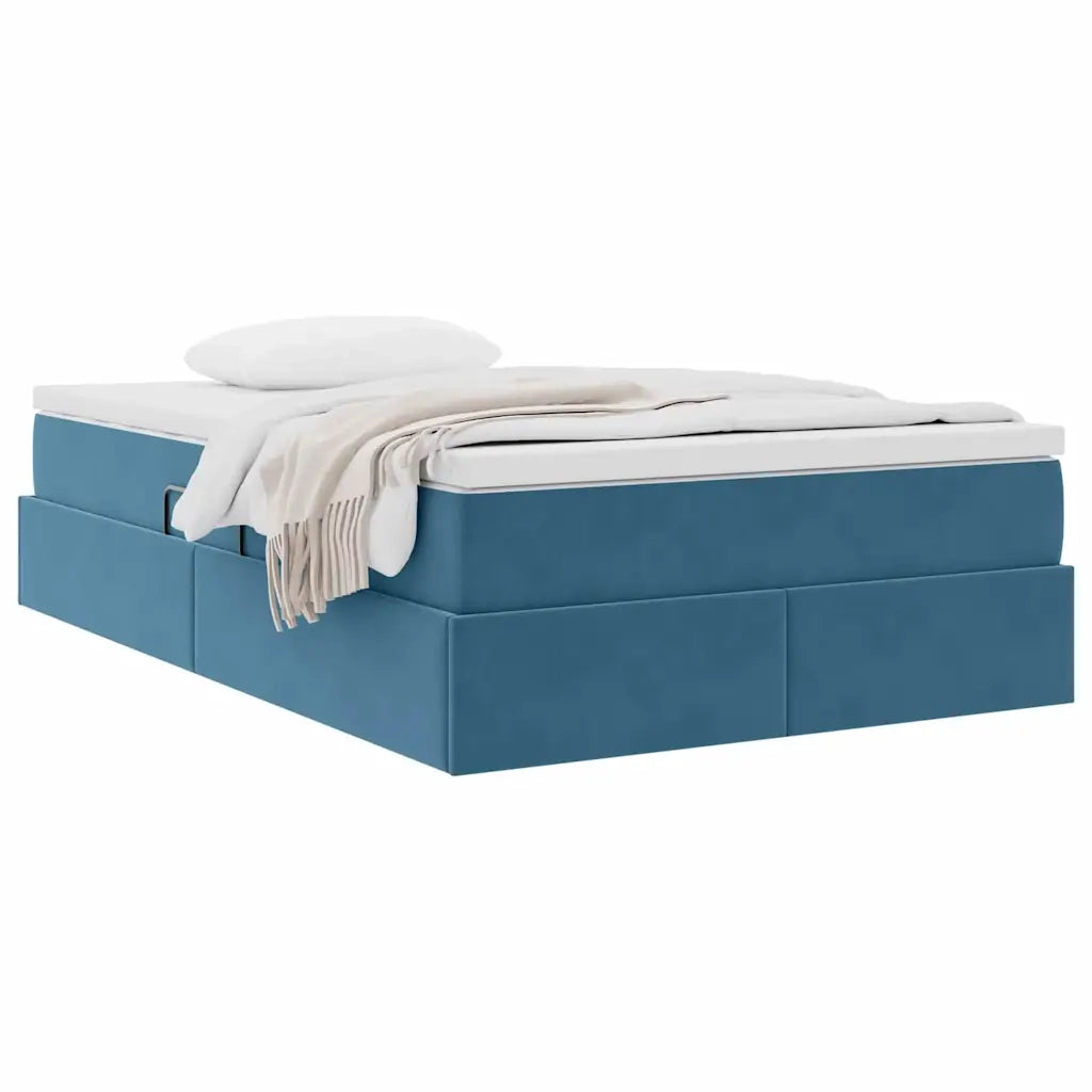 Letto con contenitore e materasso Blu Scuro 120 x 200 cm