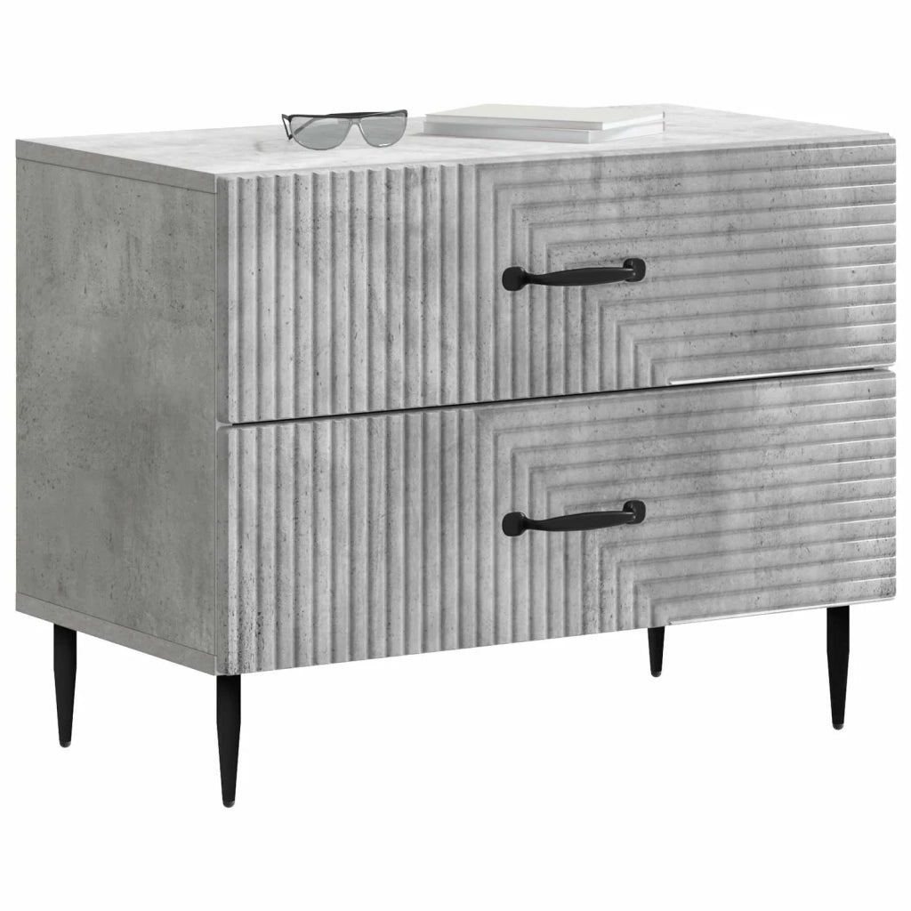 Armadio da Notte Grigio Cemento 62 x 34,5 x 47,5 cm 894778