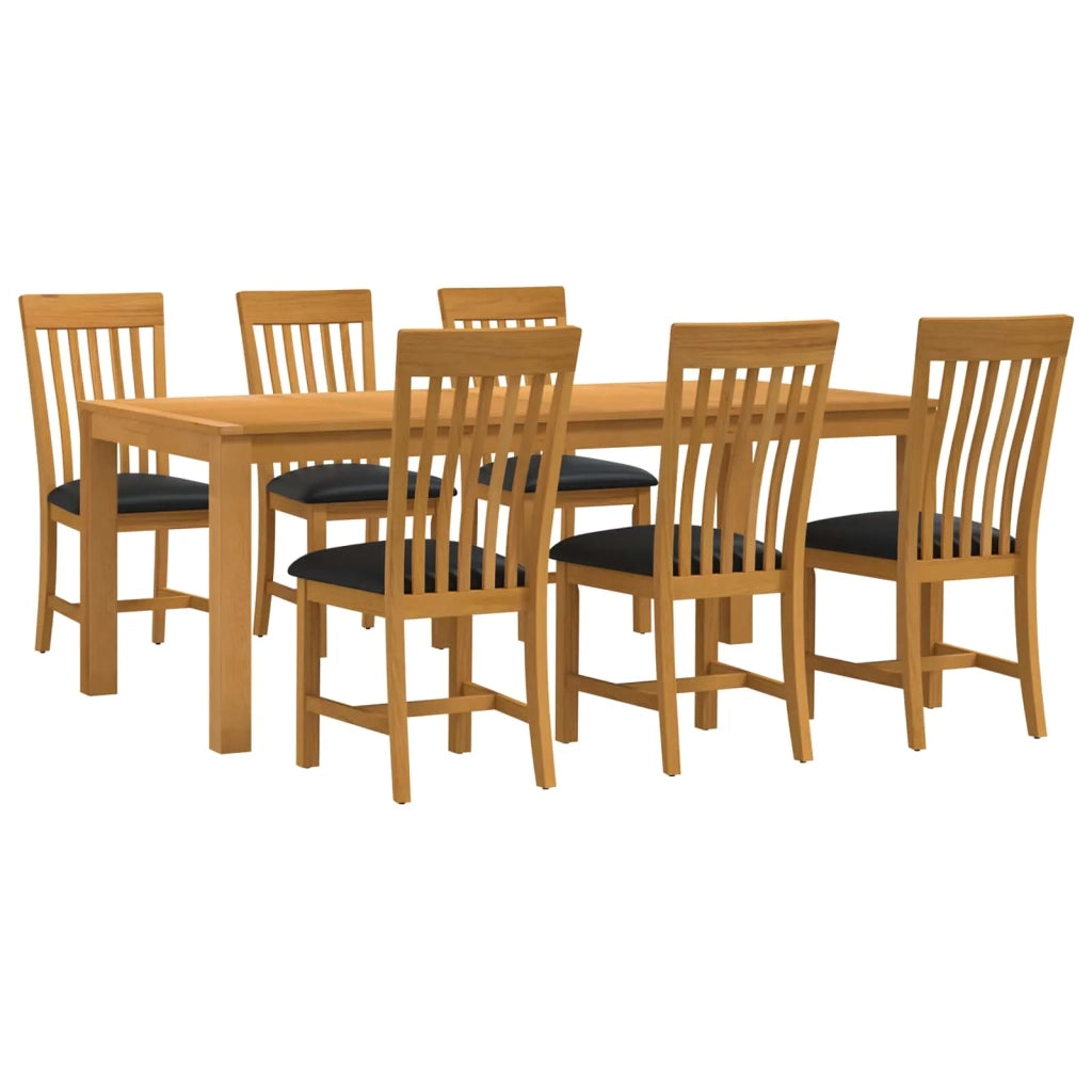 Set da pranzo 7 pz Nero Legno di Quercia Massello 3430394