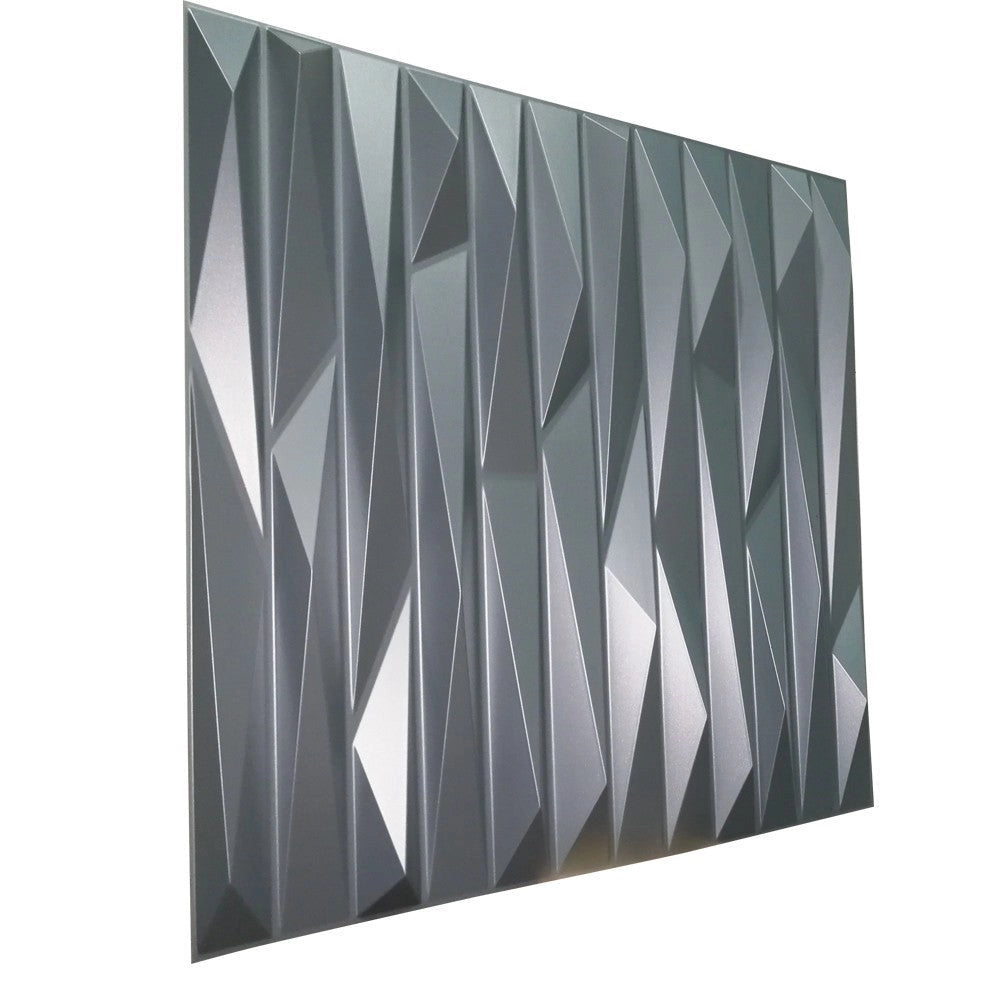 KRIPTON grigio-metal-opaco - Pannello parete in PVC a rilievo 3D - 50cmX50cm - 1 Pz