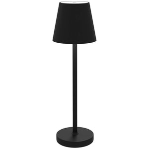 Lampada da Tavolo Portatile Ø11,2x36,5 cm in Acrilico e Metallo Nero