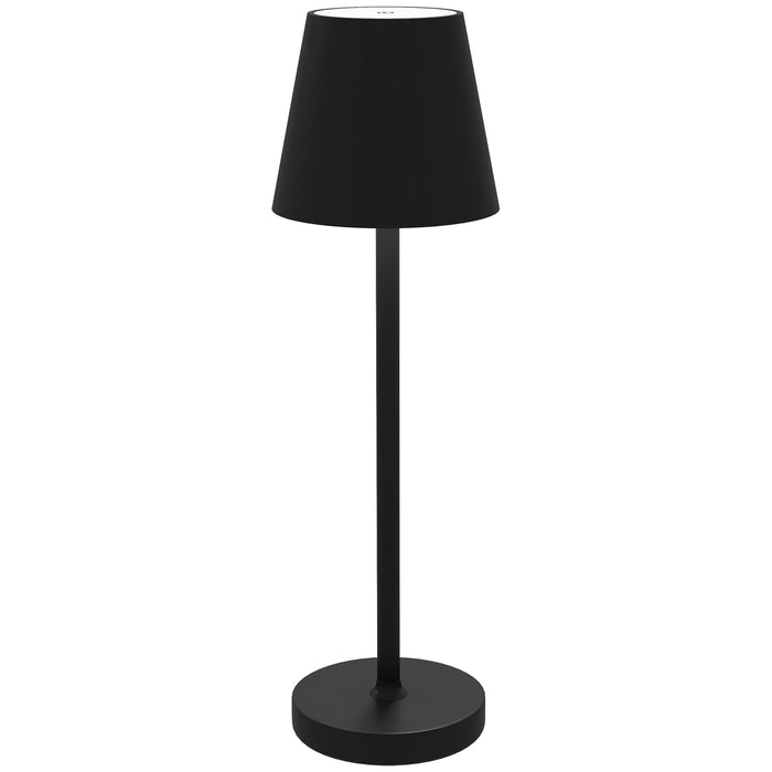 Lampada da Tavolo Portatile Ø11,2x36,5 cm in Acrilico e Metallo Nero