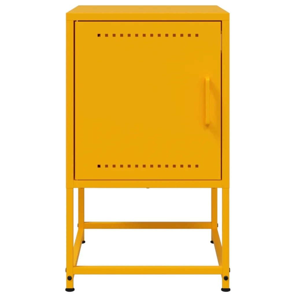 Comodini 2 pz Giallo Senape 36x39x60,5 cm in Acciaio 846453