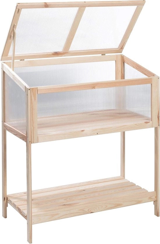 Soglia Elevata in Legno per Terrazza e Giardino - Tavolo di Coltivazione per Erbe e Verdure, 89 x 49 x 98 cm