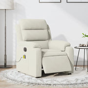 Poltrona Massaggiante Reclinabile Elettrica Crema Velluto 3205090