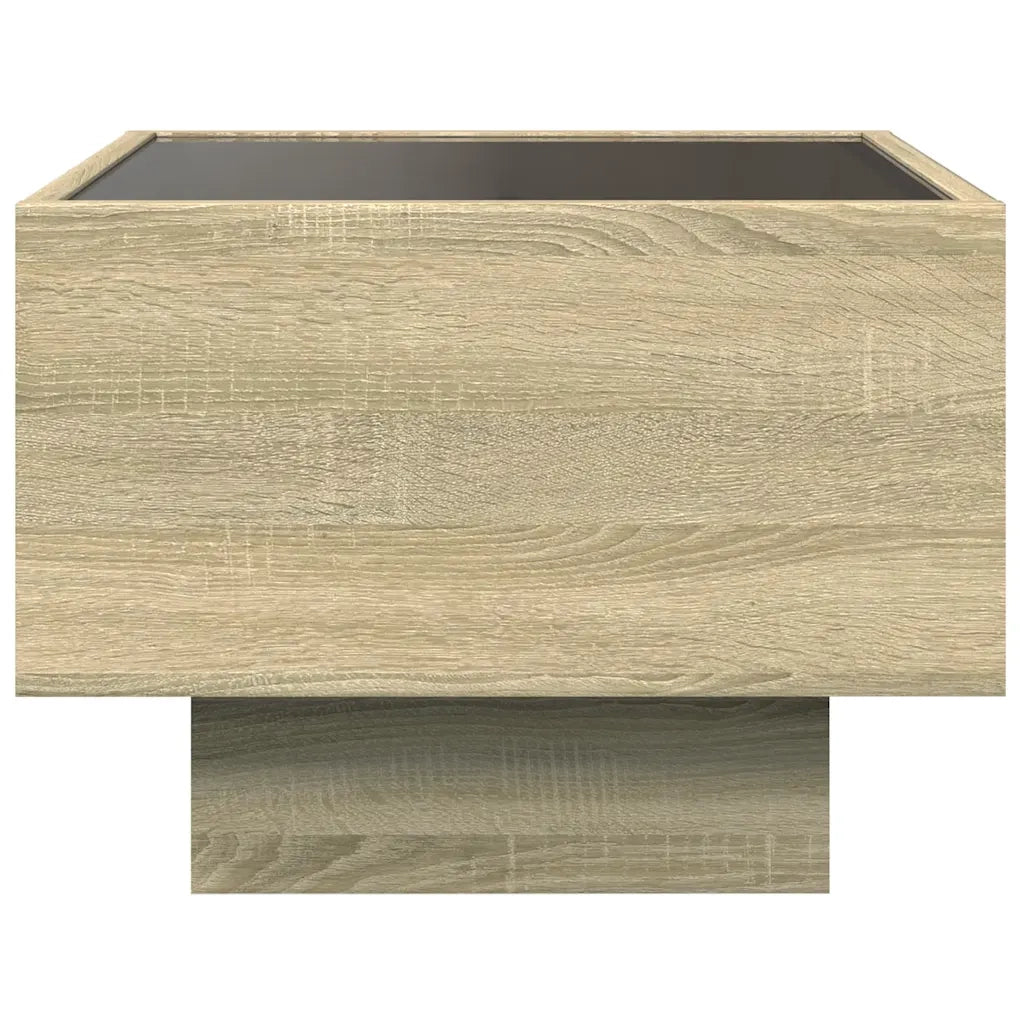 Tavolino da salotto | Tavolino da caff¨¨ | Tavolino da Soggiorno con LED Rovere Sonoma 40x40x30 cm in Legno Multistrato