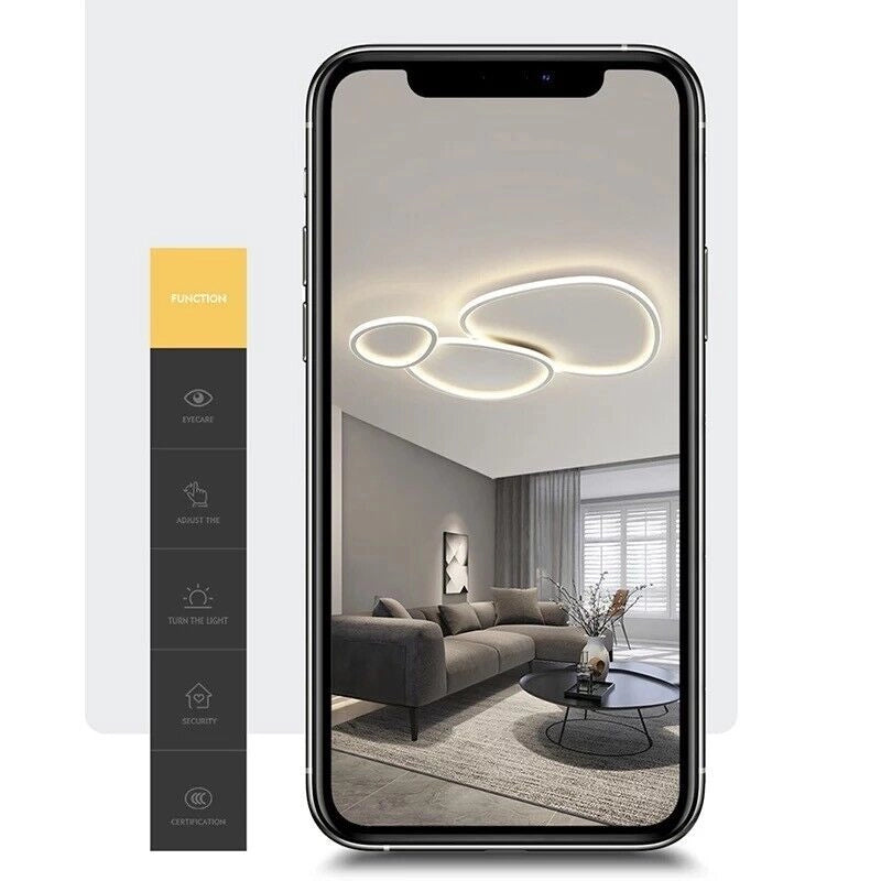 Plafoniera lampada soffitto moderna a led 100w bluetooth cambia 3 tonalita luce dimmerable con telecomando