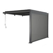 Pergola bioclimatica in alluminio addossata 3x3m + 1 tenda 3m palace,