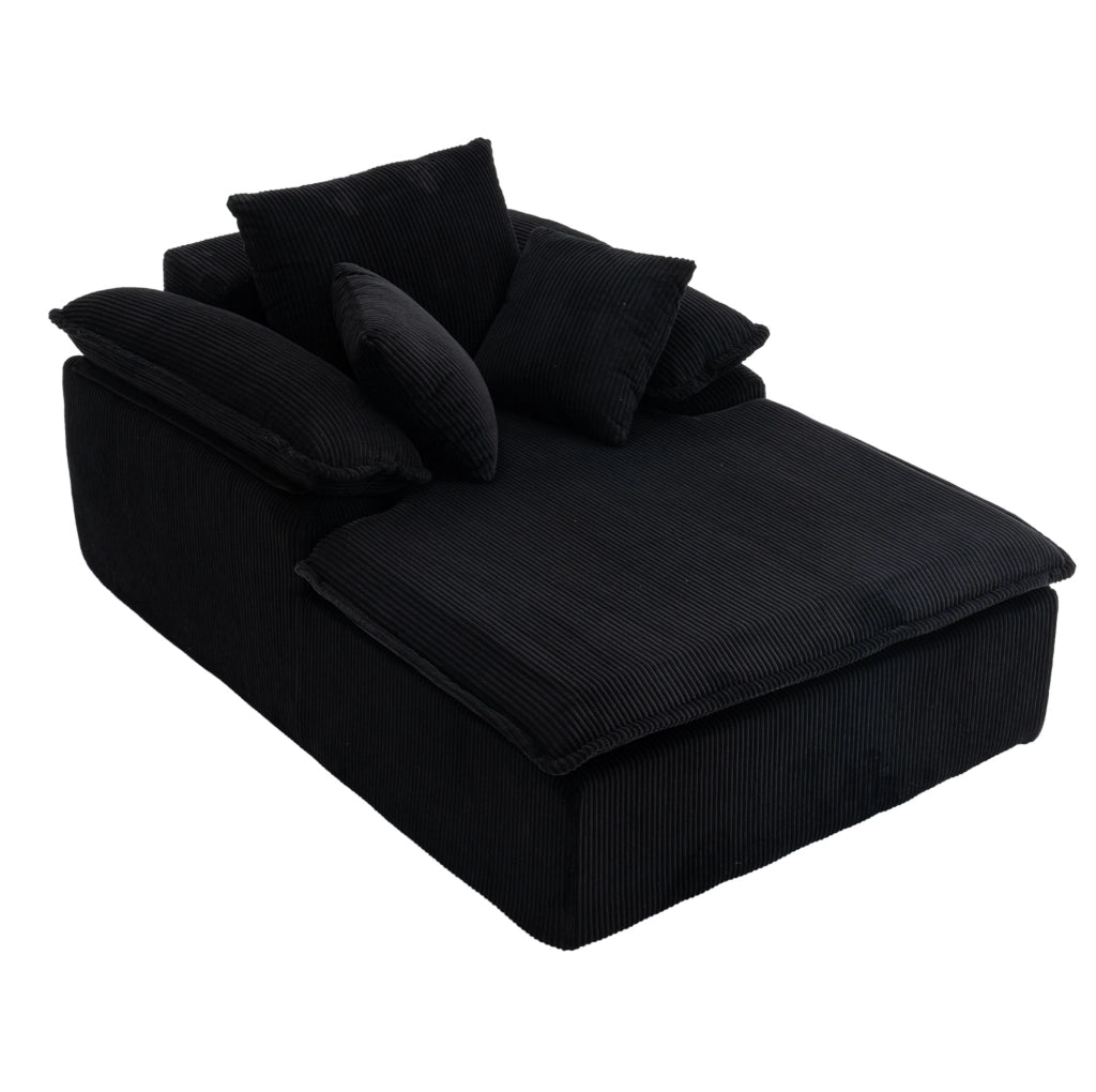 Divano 177x122x92 cm senza installazione; schienale ergonomico; in velluto a coste nero