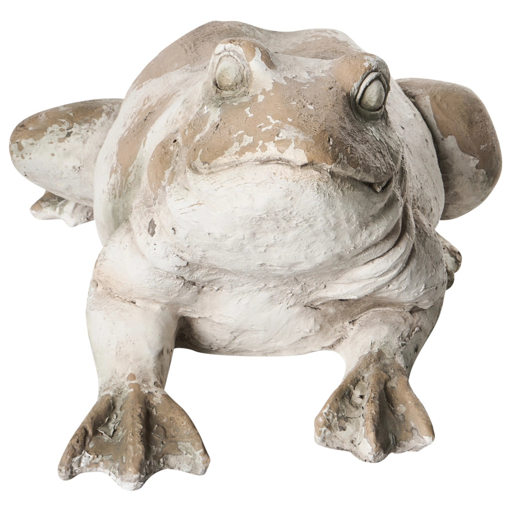 Statuetta decorativa da giardino rana in MgO beige 36 x 50 x 23 cm elemento decorativo per giardino terrazza e patio