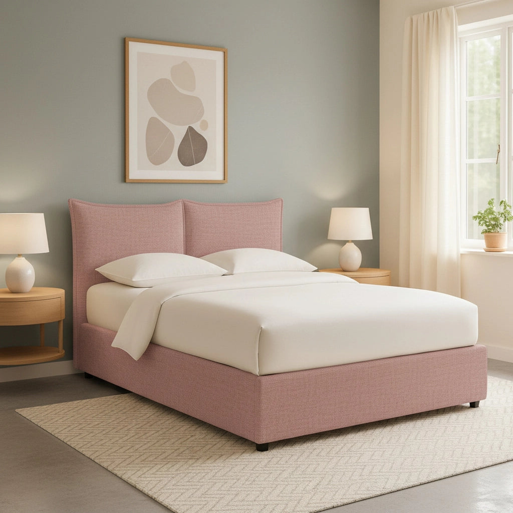 Chatteris, Letto Singolo Sfoderabile Made in Italy, Rosa