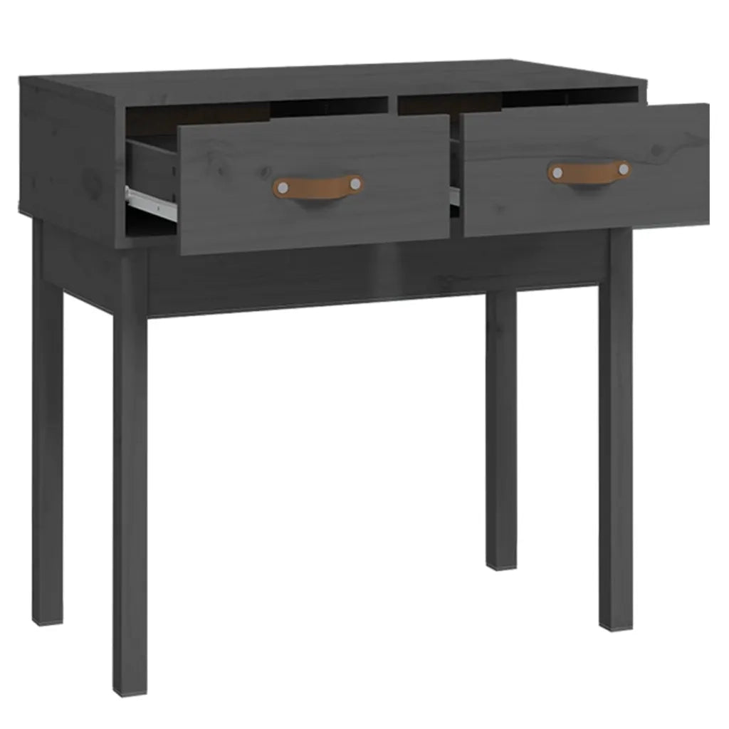 Tavolo Consolle Grigio 76,5x40x75 cm in Legno Massello di Pino 821751