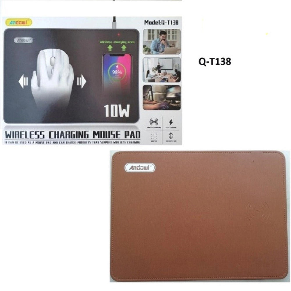 Trade Shop - Tappetino Per Mouse 2in1 Con Caricatore Ricarica Wireless 10w Incorporata Q-t138 -