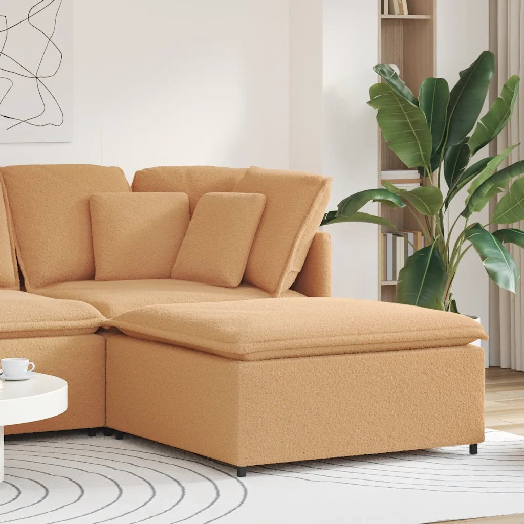 Modulo Poggiapiedi Divano Modulare Beige 100x100x48 cm