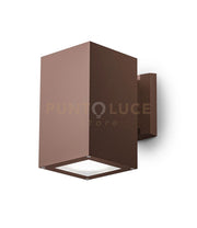 GES1013- APPLIQUE QUADRATA IN ALLUMINIO COLORE RUGGINE 1 LUCE ATTCCO E27 IP65
