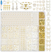 Set di perline per bracciali - perline bianche per DIY - attività per adulti - set di accessori per gioielli - creare un bracciale - set per festa di Natale