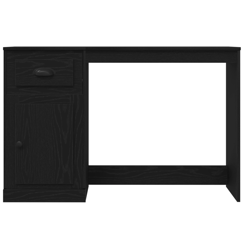 Scrivania con spazio di stoccaggio Rovere Nero 50x115x75 cm Legno ingegnerizzato