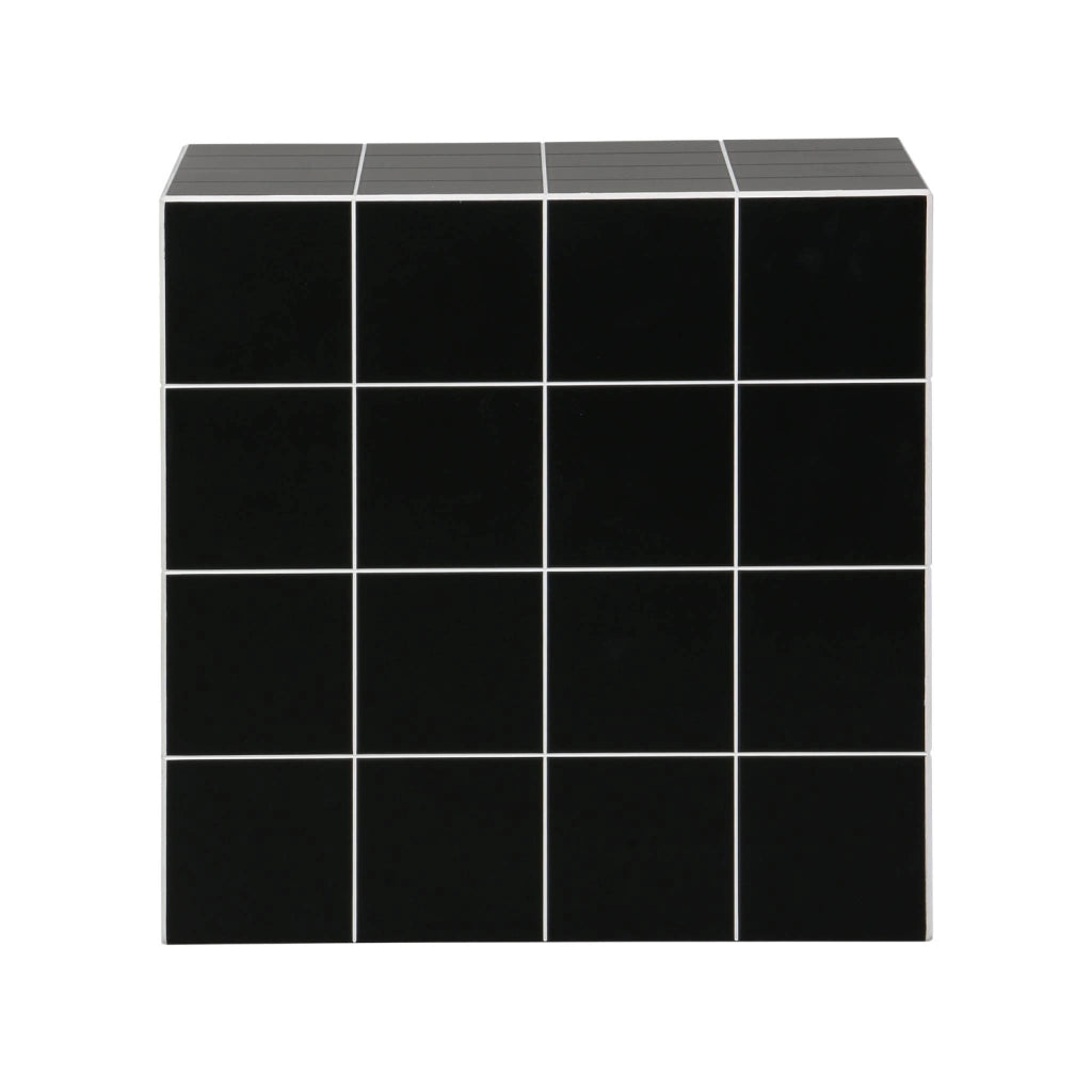 Tavolino cubico effetto piastrelle di cemento, nero
