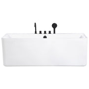 Vasca da bagno in acrilico bianco rettangolare 170 x 75 cm da appoggio a parete