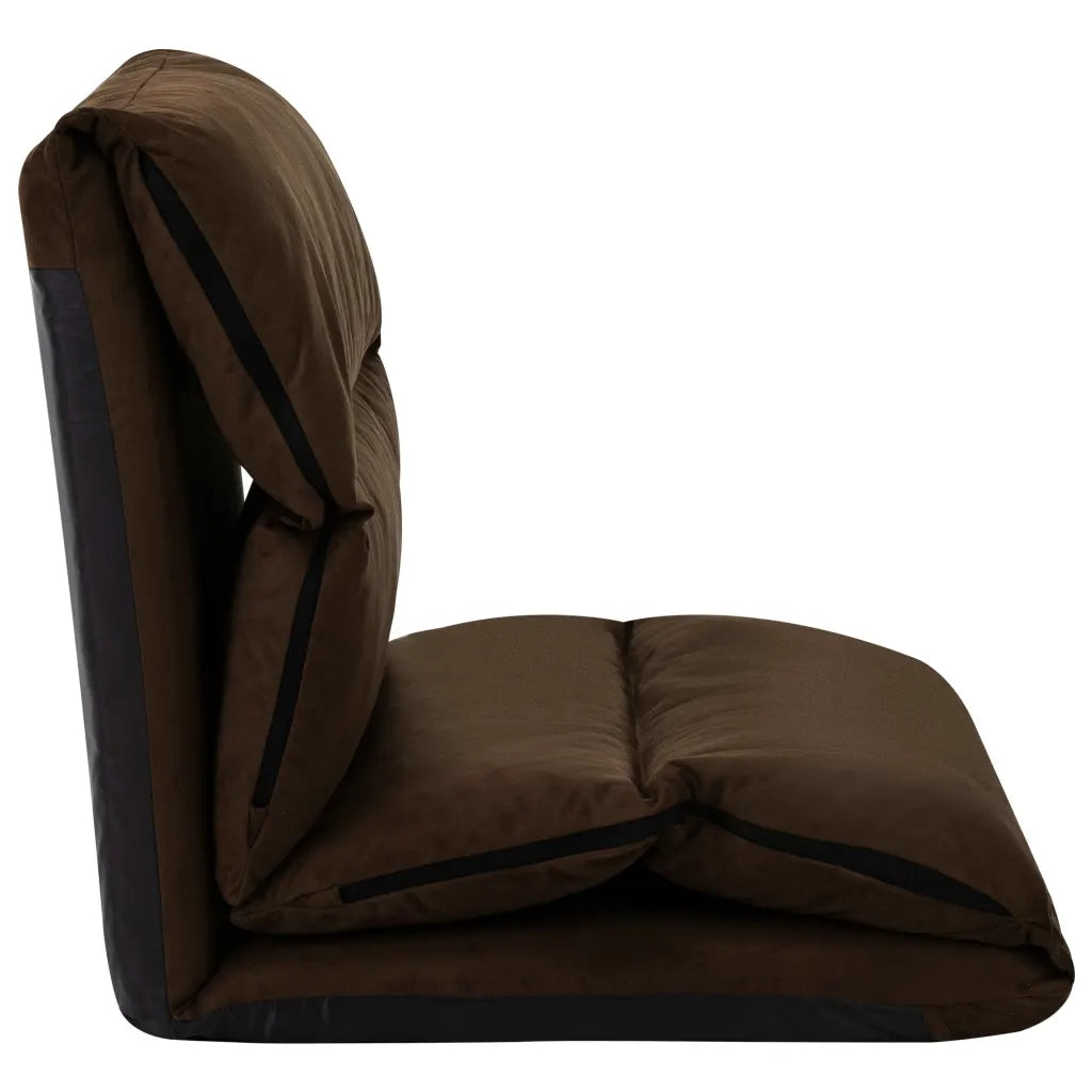 Sedia a Sdraio da Terra Pieghevole Marrone in Microfibra cod mxl 66244