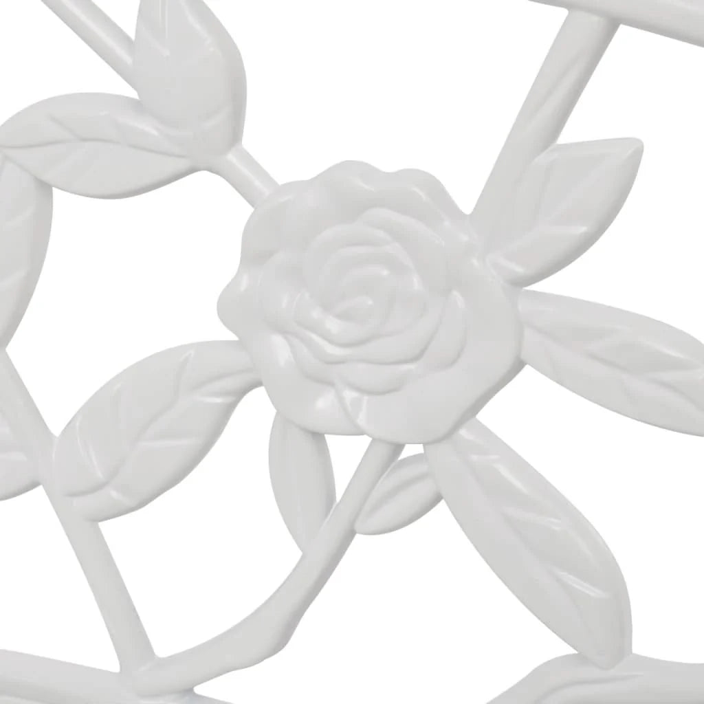 Panca da giardino mobili da esterno per patio terrazza 100 x 54 x 80 cm alluminio pressofuso bianco 02_0011141