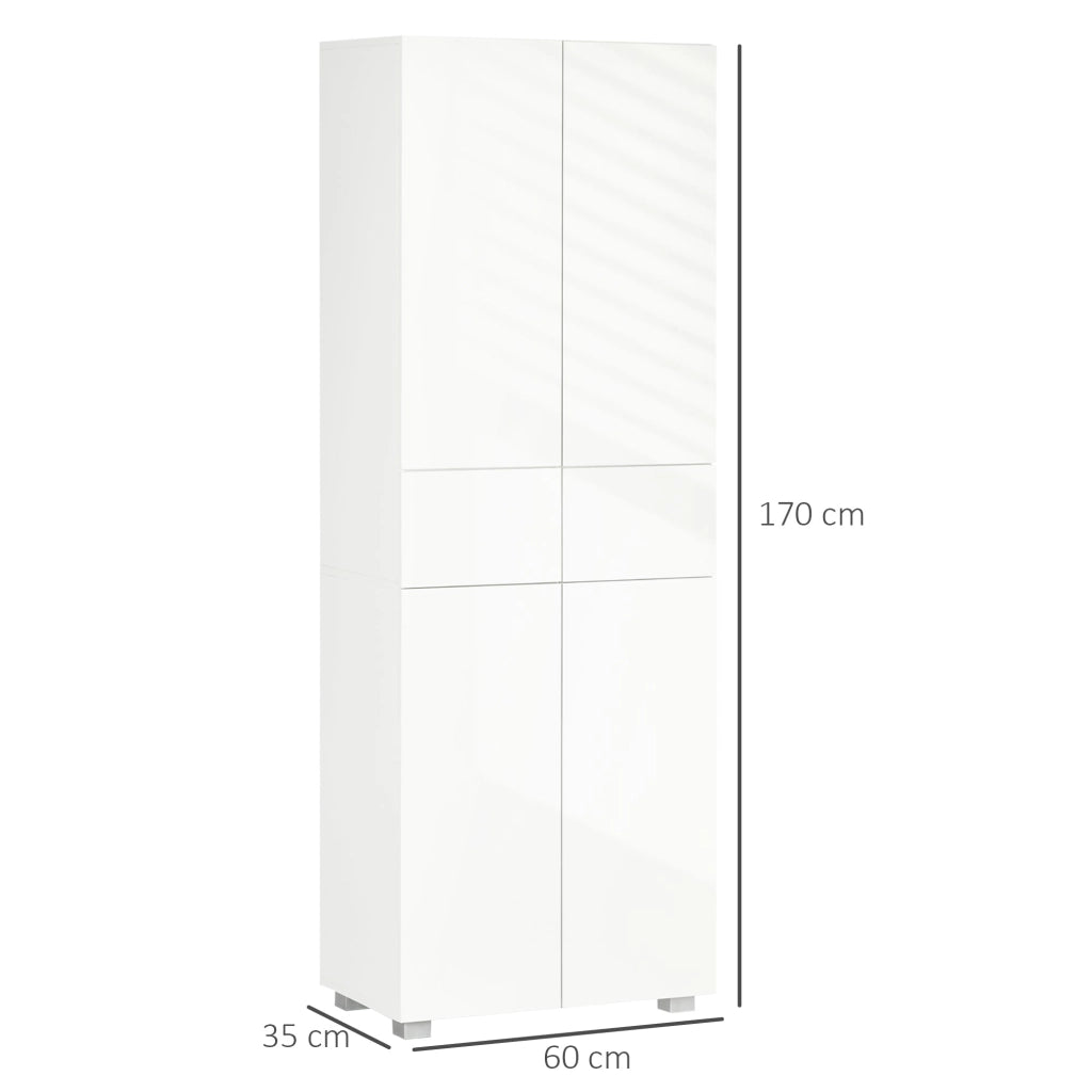 Dispensa Cucina 60x35x170 cm in MDF e Truciolato Bianco