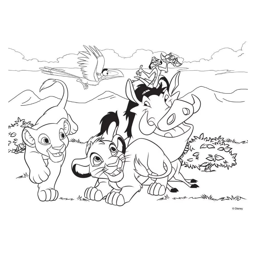 Trade Shop - Disney Puzzle Re Leone The Lion King 24 Pezzi Dim 70x50 Cm Maxi Puzzle 2 In 1 -