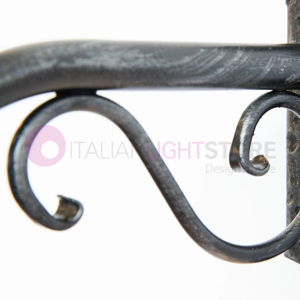 PIATTO Applique Rustico per Esterno Braccio Piccolo in Ferro Battuto