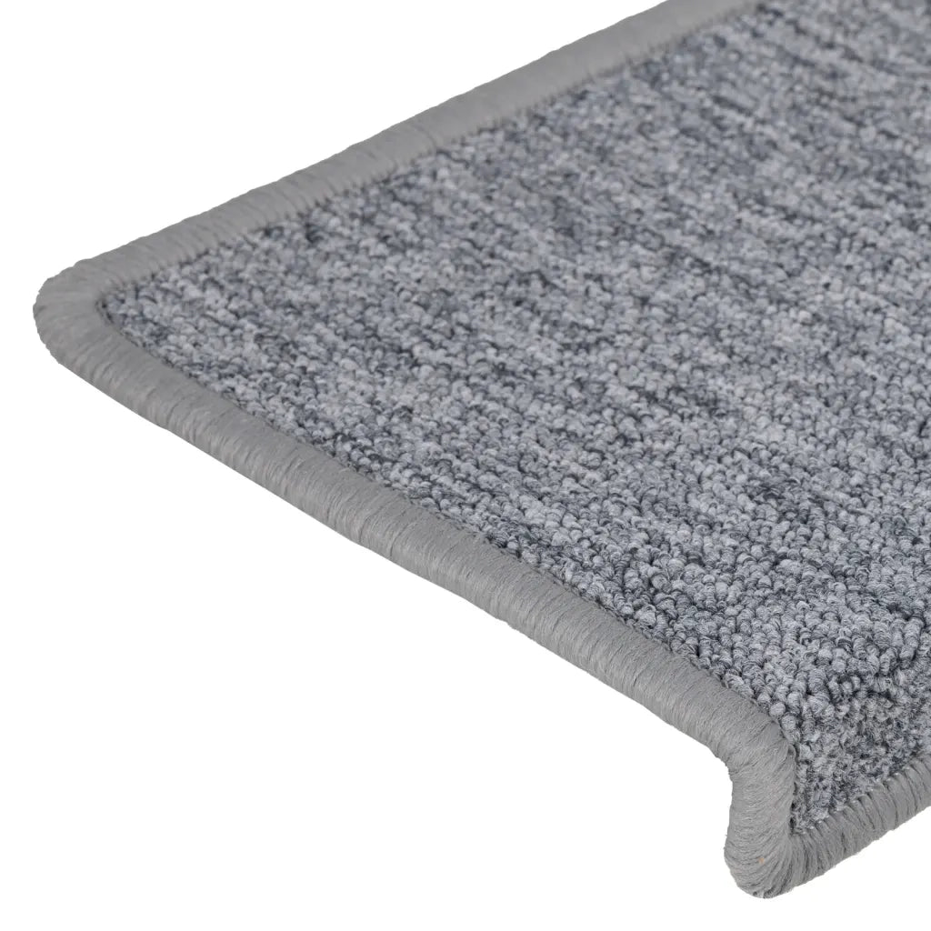 Tappetini per scale 15 pz 65x21x4 cm Grigio chiaro Bordo rettangolare 326198