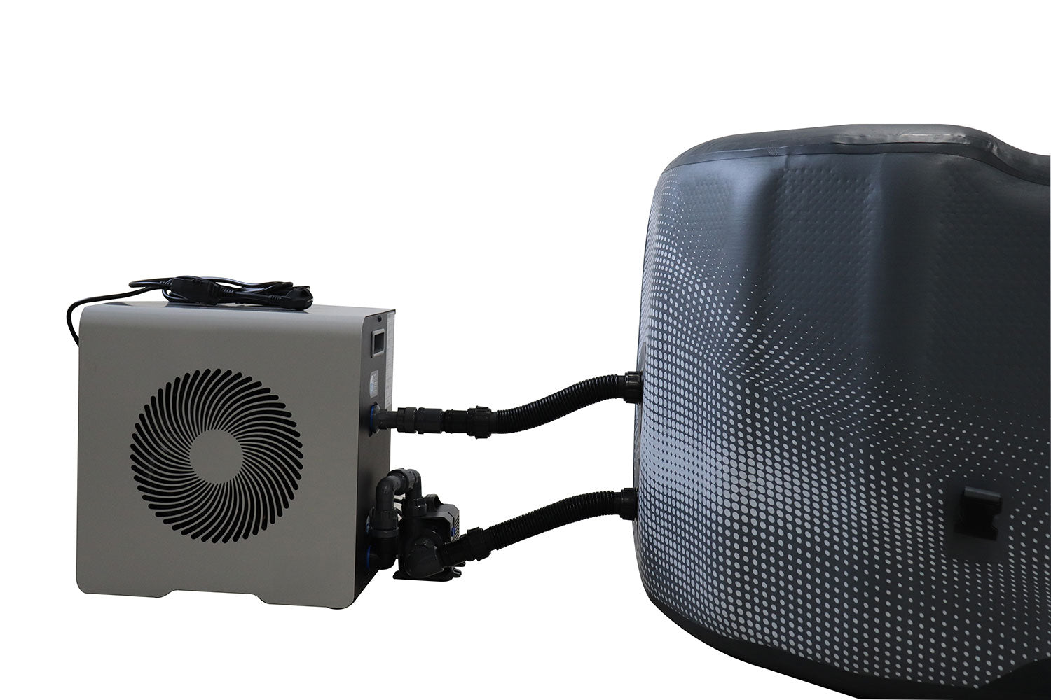 Piscina in Drop Stitch per Bagni di Ghiaccio con Kit Chiller 170x92x67A cm NetSpa Jarvi Grigio