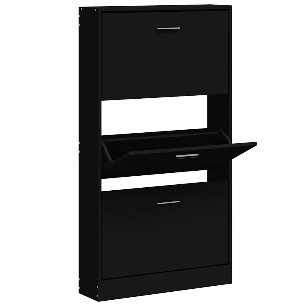 Scarpiera Nera 59x17x108 cm in Legno Multistratocod mxl 81769