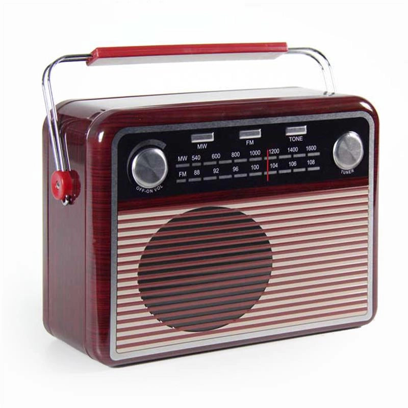 CONTENITORE DI LATTA MULTIUSO "RADIO VINTAGE" 18,7X10X25H CM