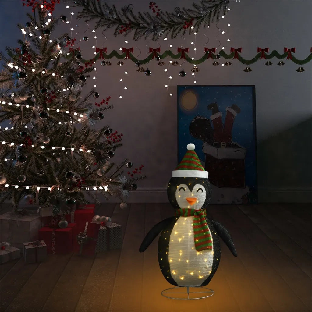 Figura Decorativa Natalizia Pinguino LED Tessuto Pregiato 60 cm 328500