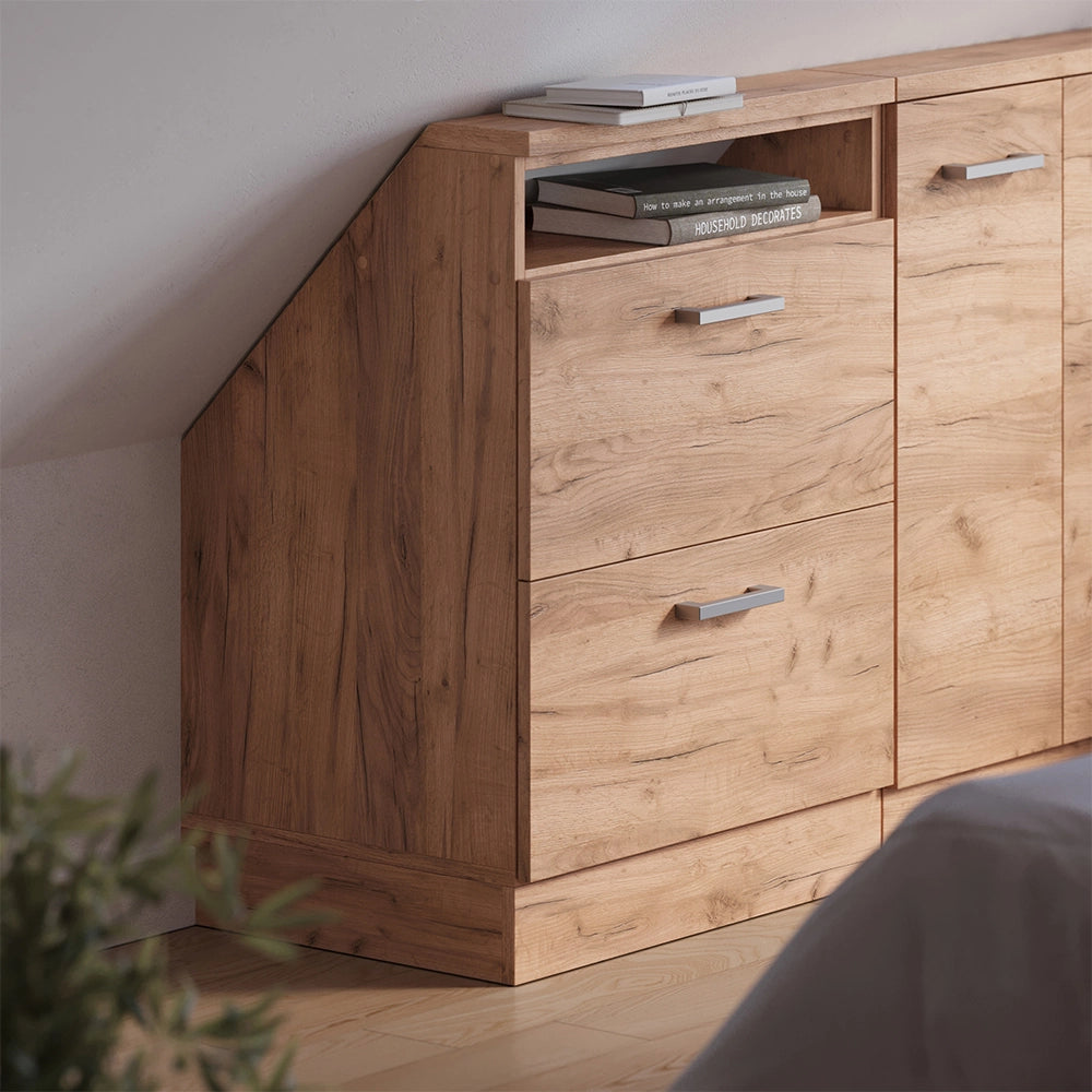 Mobile sottotetto Rion Rovere dorato/Rovere dorato con 2 cassetti Vicco