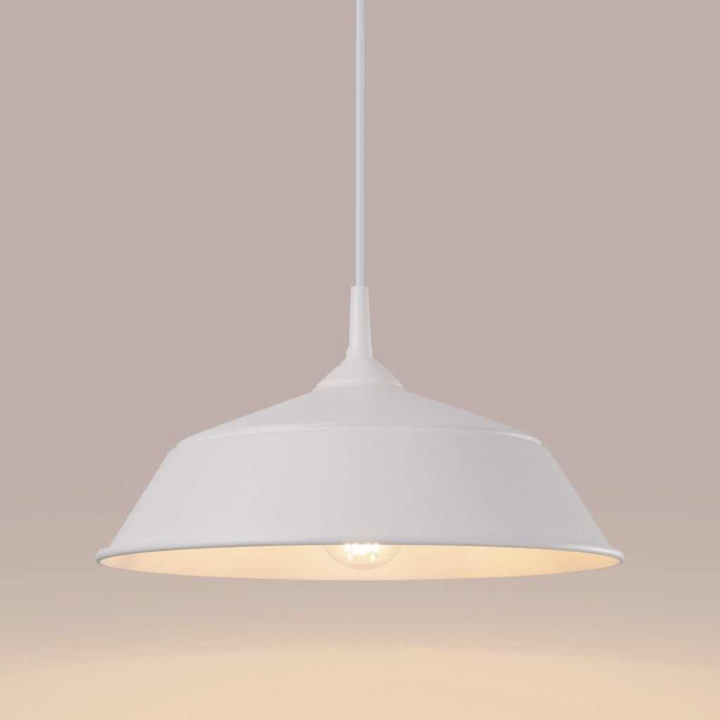 Lampada a sospensione cupola bianca Dagmar E27 Pure Lume