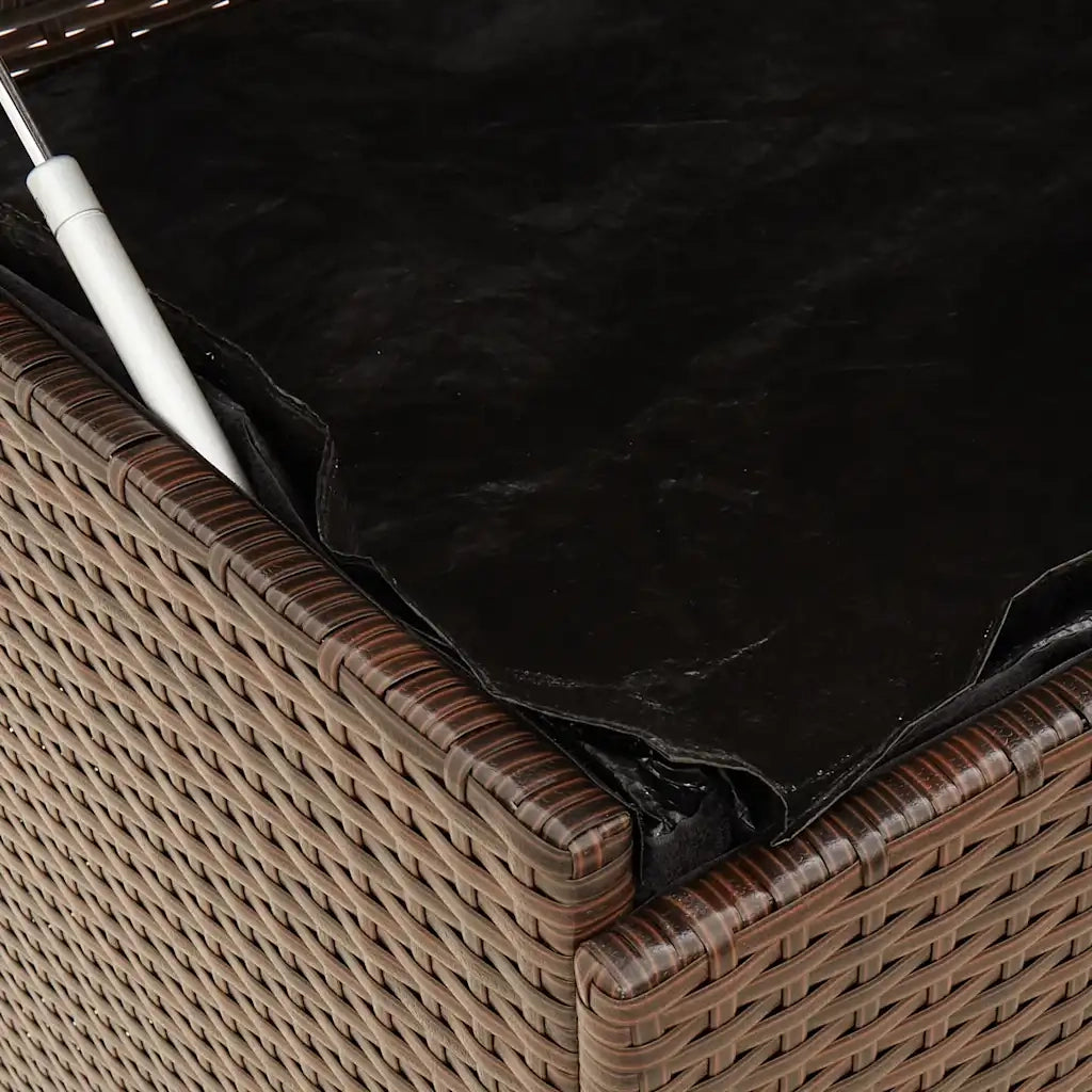 Contenitore da Giardino con Ruote Marrone Polyrattan 4103827
