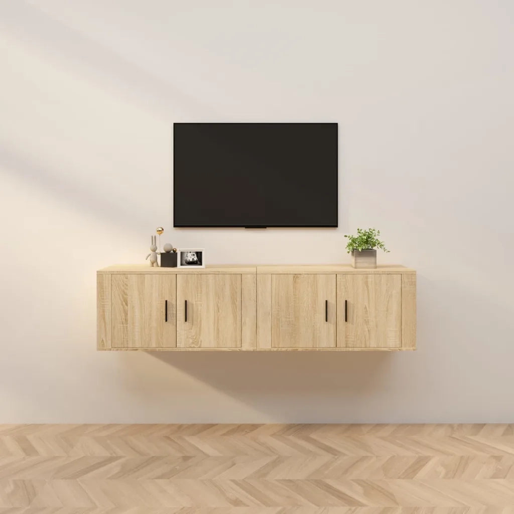 Mobili Porta TV a Parete 2 pz | Armadietto TV | Mobile Porta TV Rovere Sonoma 80x34,5x40 cm