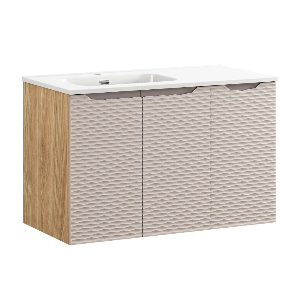 Set mobili bagno 90 cm con lavabo per mobile GO 2 Ocean Beige 90 x 1401 x 46 cm