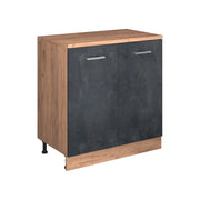 Mobile per mansarda Rion Calce nera/Rovere dorato 80 x 83.8 cm senza inclinazione con 2 ante Vicco