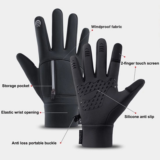 Touchscreen guanti impermeabili e caldi | Stile sportivo Flip-Finger | Ideali per ciclismo, pesca e corsa | Dimensione XL (25,5*11,4 cm)