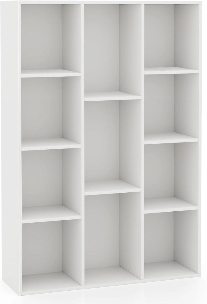 Libreria Aperta con 11 Scomparti, Libreria a Cubi, Arredamento Casa, Scaffale da Ufficio, 74 x 24 x 106 cm (Bianco)