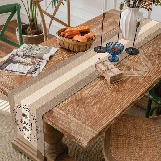 Tavolo da pranzo beige modern decorazione per cucina e sala da pranzo per interni ed esterni, per vacanze e feste, lavabile, decorazione da tavolo per sala da pranzo, 40 x 140 cm