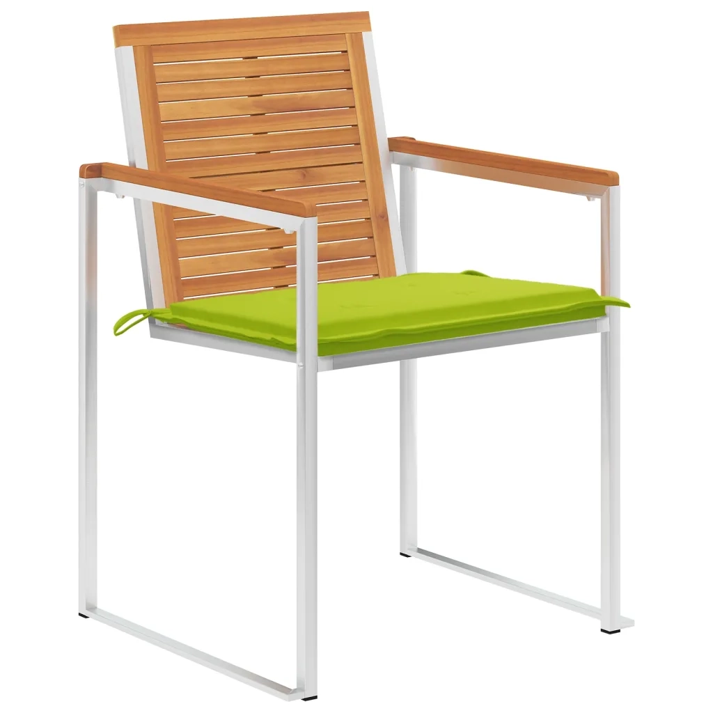 Sedie da Giardino con Cuscini 4 pz in Legno Massello di Acacia 3078481
