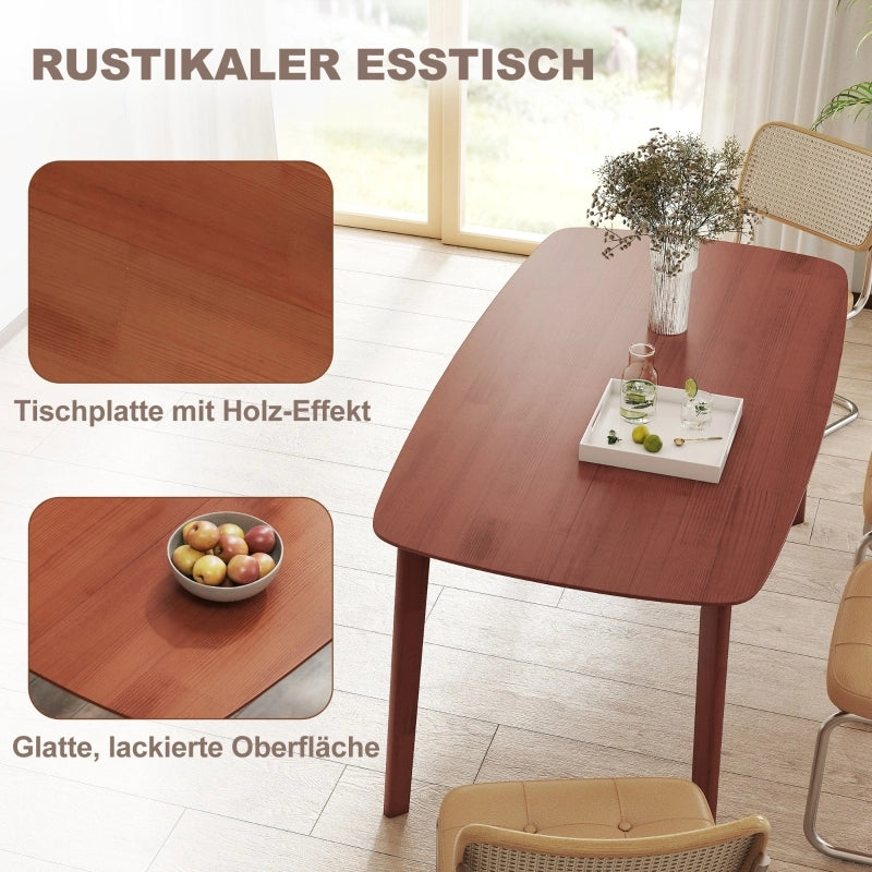 Tavolo da pranzo - stile country - superficie laccata - 150x80 cm - marrone - legno
