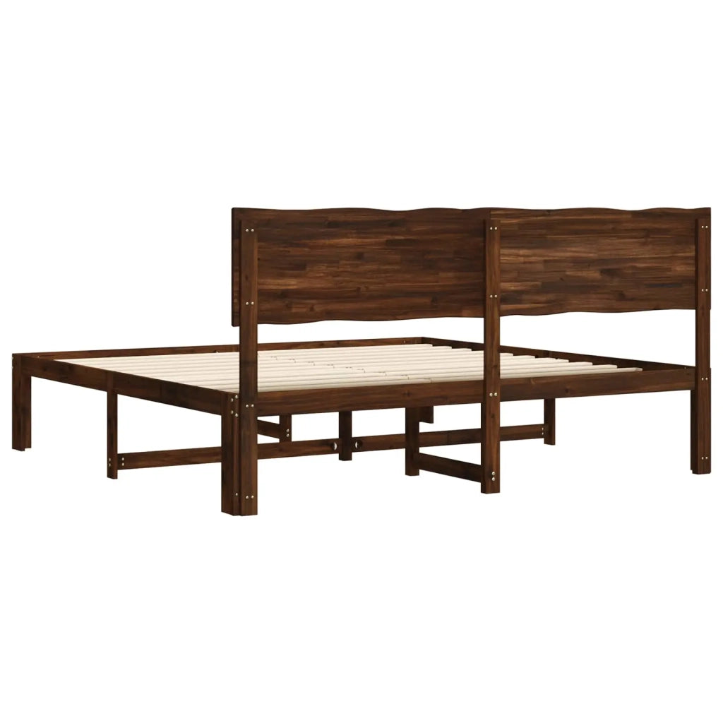 Letto matrimoniale con testiera ROSTOCK Marrone Scuro 3405422