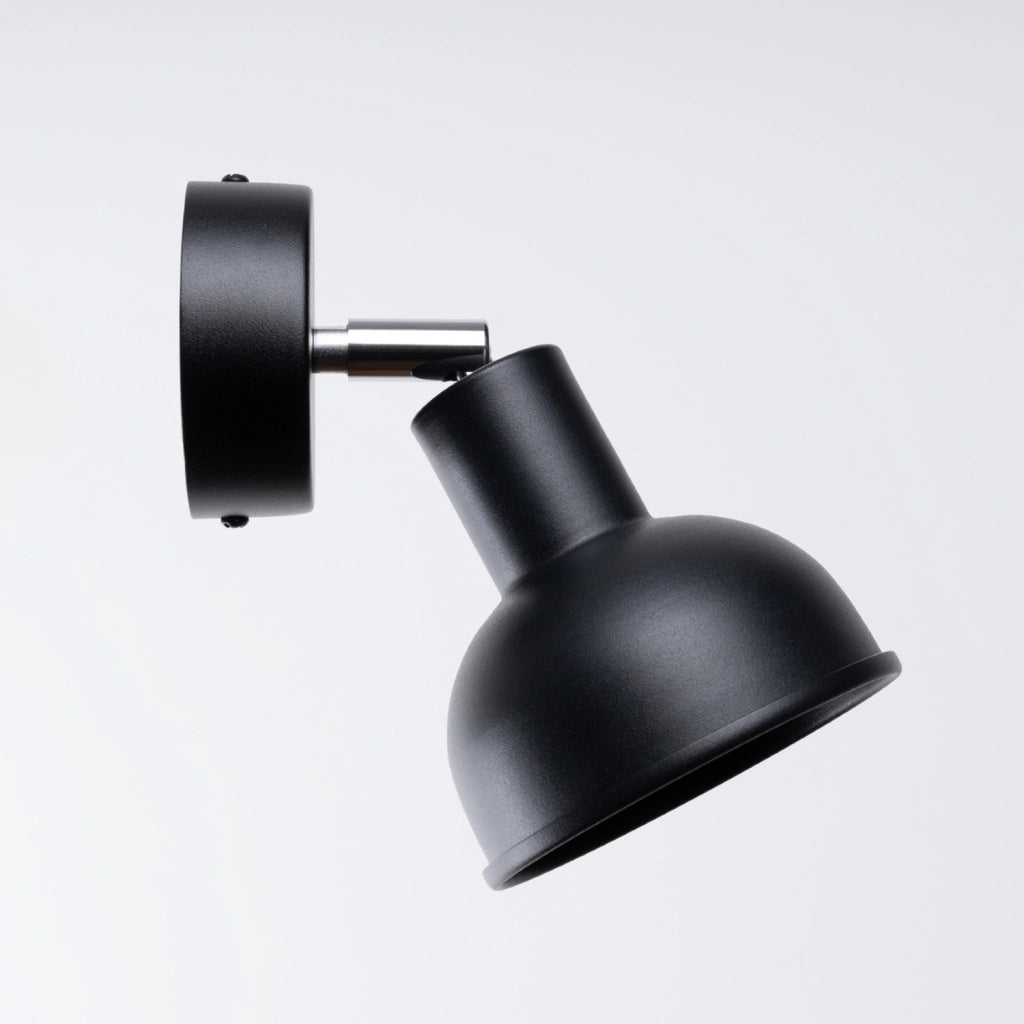 Applique KORSSO nera cupola tonda lettura E27 15W Pure Lume