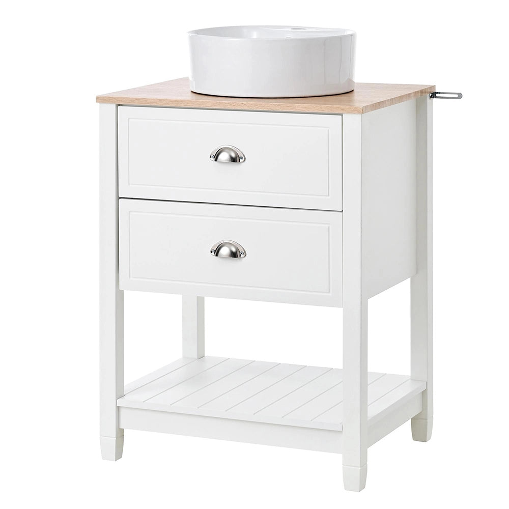 Mobile sotto lavabo bagno - Xylo - Lavabo ceramica 2 cassetti